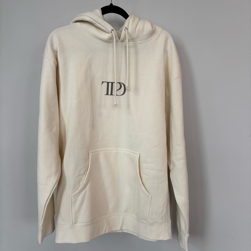 Taylor Swift Tortured Poets Department‎ Cream Hoodie Size L